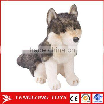 Wholesale promotional lifelike custom soft stuffed wolf plush toy