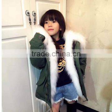 2017 Domeir Fashion Children Style White Faux Fur Lined Casual Mini Wear