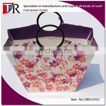 luxury printed floral plastic loop handles paper shopping bags