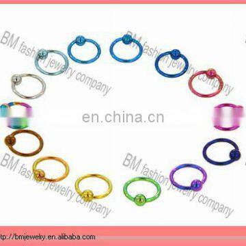 Different color charming hoop nose ring titanium plated piercing jewelry