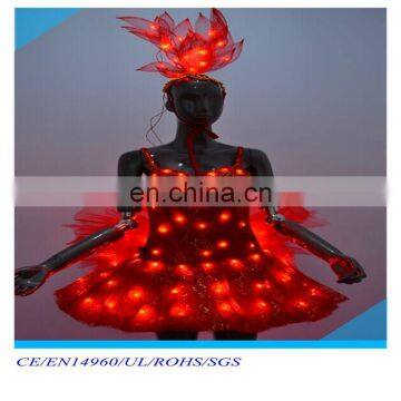Hot Kids Led Latin Dance Dress/luminous Kids Princess Dress With Led Lights photo-2