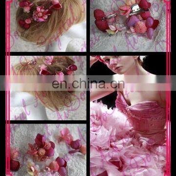 Aidocrystal hot pink artificial flowers hair clips bridal wedding hair accessories