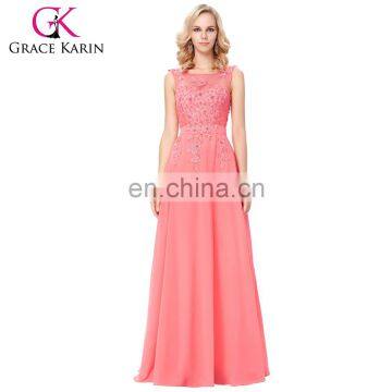 Grace Karin New Colors Sleeveless V-Back Long Chiffon Evening Dress Night Gowns CL007555-7