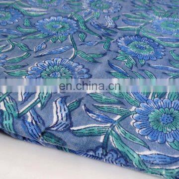 Vhb 06 Beautiful Leaf Pattern Blue Cotton Indigo Dabu Hand Block Cotton Fabric Manufacturer From Jaipur photo-3