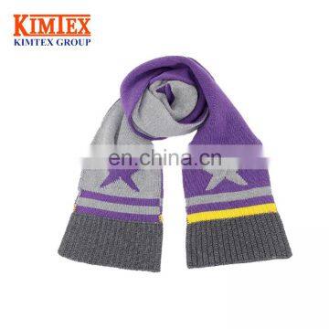 Promotional good quality knitted acrylic soccer scarf