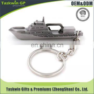 Cheap lovely design 3D ship shape metal keychain for souvenir