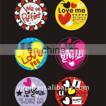 Hot selling High Quality beautiful heart shape button badge