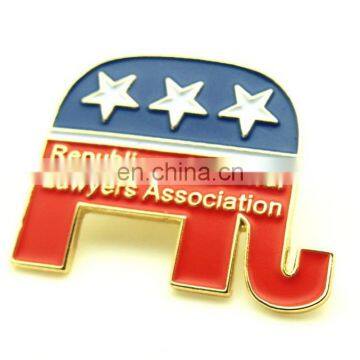 Factory Price HIGH QUALITY Elephant ANIMAL SOFT ENAMEL GOLD LAPEL PIN BADGE Customer Request