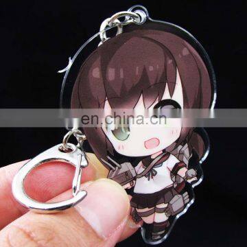 Cartoon school bag keychain acrylic for students