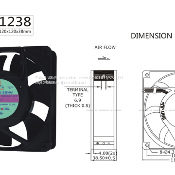 Taiwan Sanju SJ1238HA2-7F-AC Axial Flow Fan photo-2