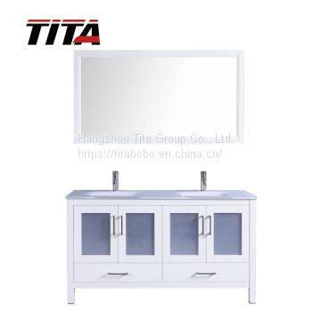 High Quality Double Sink white lacquer bathroom vanity T9024-60/72