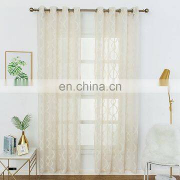 2019 most popular Fancy dobby voile design curtains panel 52"x95"