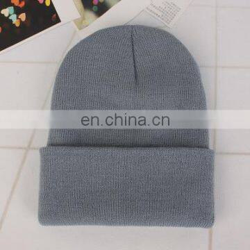 Customize Wholesale Multicolor Hooded Hat Solid Color Knitted Unisex Woolen Caps photo-5