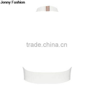 Summer Dress Jenny Fashion 2016 New Halter Beige Black White Sey Bandage Fashion Crop Top Bandage Bodycon Women Wearing photo-4