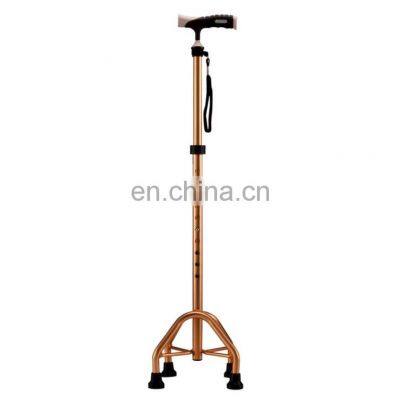 Aluminum Alloy Retractable walking Aid High Adjustable Four Legged Old Man's Walking Stick