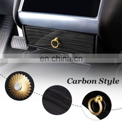 Silicone Black Car Center Console Storage Box for Tesla Model X / S 2012 2013 2014 2015 2016 2017 2018 Carbon Style Wooden Style