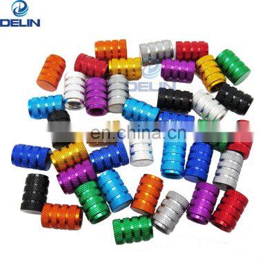 Schrader valve Universal Colorful Car Auto Aluminum Alloy Anodize knurled Wheel Tire Valve Caps Dust Covers