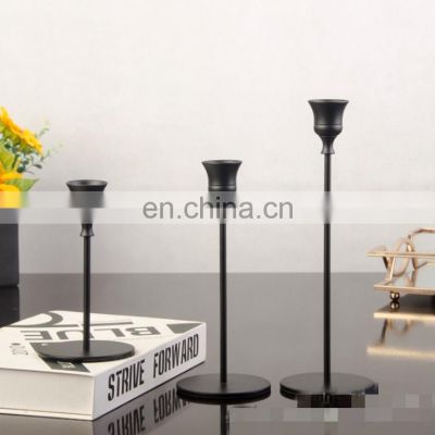 Top1 Table Nordic Modern Stick Wedding Decorative Candlesticks Stand Metal Black Luxury Candle Holder For Home Decor