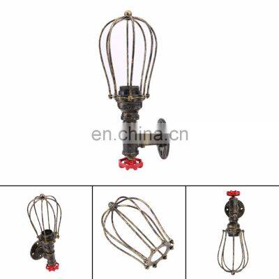 Discount Allowance Vintage Industrial Wall Lamp Wrought Iron Water Pipe Bird Cage Wall Lamp