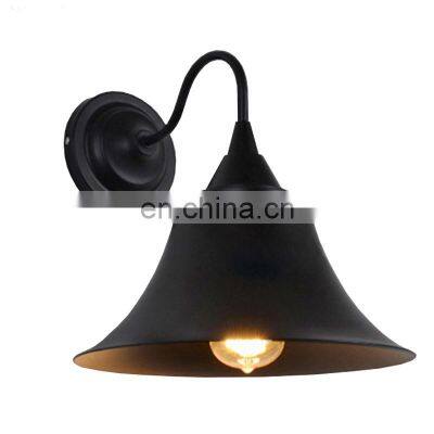 Indoor Use Black Wall Lamps E27 Horn Design Loft Lights