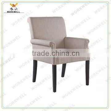 WorkWell fabric high quality dining room chair with Rubber wood legs Kw-D4129