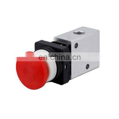 Pneumatic Solenoid Valve Control JM322EB Stainless Steel G1/4 Mechanical Pneumatic Valve Supplier With Lock Push Button