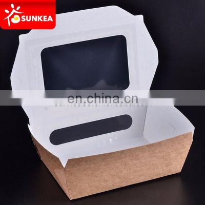 Eco friendly kraft paper Chinese food container with window