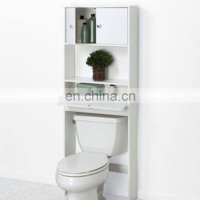 Waterproof Drop Door Over the Toilet Bathroom Cabinet, Bath Storage Shelves, White photo-3