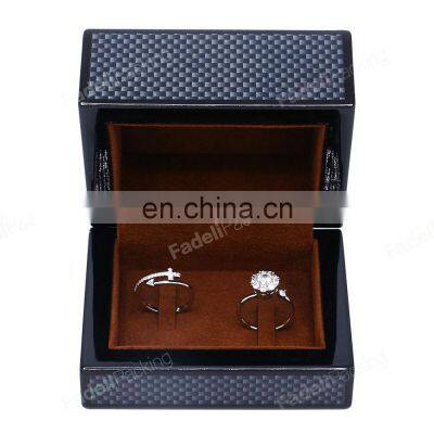 Wholesale Custom Logo Wooden Jewelry Box Ring Jewelry Box Double Ring Box