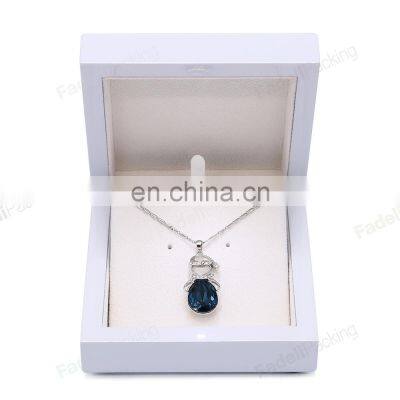 New Arrival Hot Selling Wooden Jewelry Box Custom Logo Pendant Earring Box photo-2