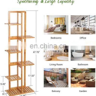 Bamboo Plant Stand Rack Indoor & Outdoor Plant Stand 6 Tier 7 Potted Multiple Flower Planter Pot Holder Shelf Rack Display photo-4