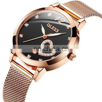 Olevs 5189 Branded Women Quartz Watches Waterproof Luxury Steel OEM Custom Logo Watch Diamond