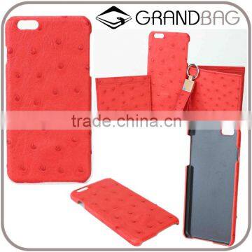 high quality luxury ostrich skin leather Phone Case Back Cover for Iphone 6s or Iphone 6s Plus