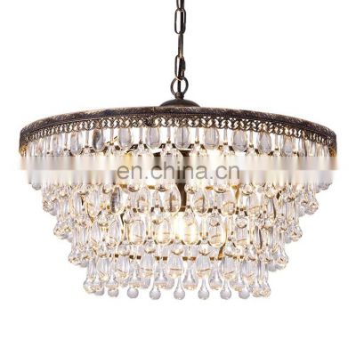 American living room lamp modern minimalist Nordic golden home bedroom dining room banquet hall antique iron crystal chandelier