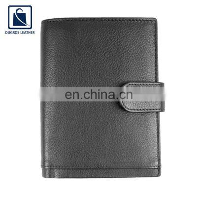 High Quality Black Custom Logo RFID Leather Wallet for Men at Best Price