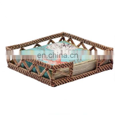 Elegantly hand crafted rattan napkin holder Best Price Tableware wicker napkin basket wovenmade in Vietnam