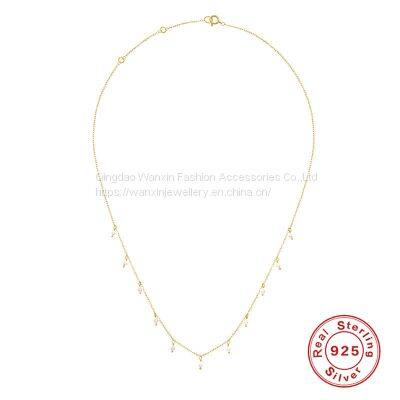 S925 Sterling Silver Design Imitation Pearl Necklace photo-2