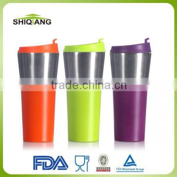 400ml Double Wall Stainless Steel Travel Water Tumbler With Leakproof Lid