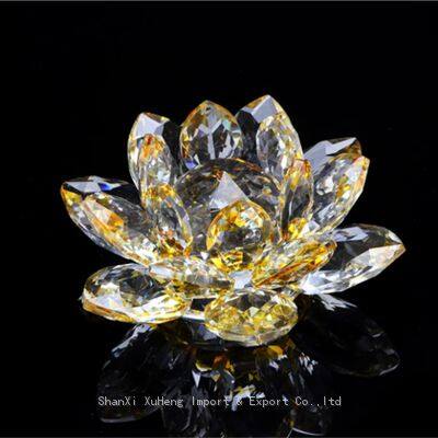 Colored Artificial Crystal Candle Holders Flower Buddhist Candlestick Glass Lotus Base Lanterns Candles Decoration Jars photo-3