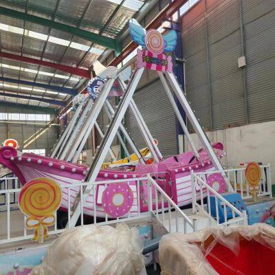 Spinning Ride Kiddie Fun Fair No Electric Mounted Pirate Ship With Trailer photo-2
