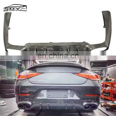 C257 AMG Style High Quality Carbon Fiber Rear Diffuser Rear Bumper Lip Separator For Benz CLS C257