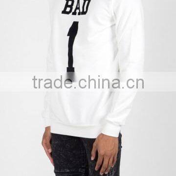 White Color Printed Sweatshirt/white Color Sweatshirt With Black Color Printing/custom White Color Sweatshirt photo-4
