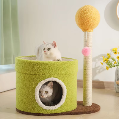 Bucket One Can Not Catch The Crumbs Villa House Sisal Cat Claw Board Large Climbing Frame Nest Tree photo-2