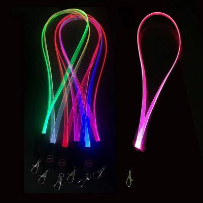 Party Supplies Custom LOGO LED Necklace Glow in Dark TPU Light up LED Lanyard