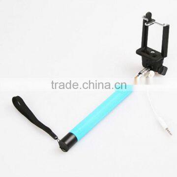 fashion colorful wired selfie stick monopod with cable for smartphone                        
                                                                                Supplier's Choice