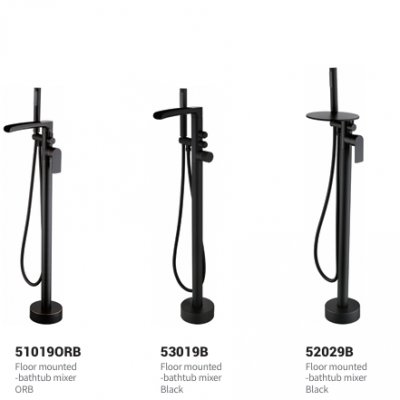 Elegant Fashionable Flexible Modeling Floor Mounted Bathtub Mixer photo-3