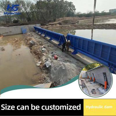 Hydraulic elevator dam, urban landscape water body barrier, emergency flood diversion
