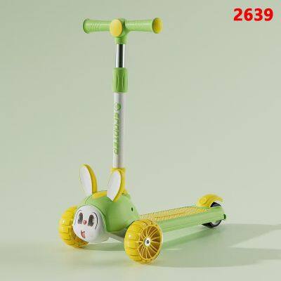 Children's Scooters, Children's 3-wheel Music Glowing Folding Toys, Outdoor Sliding Sports, Boys and Girls
