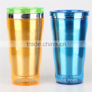 2015 Newly food safe summer crystal stainless steel straw tumbler, bpa free straw mug