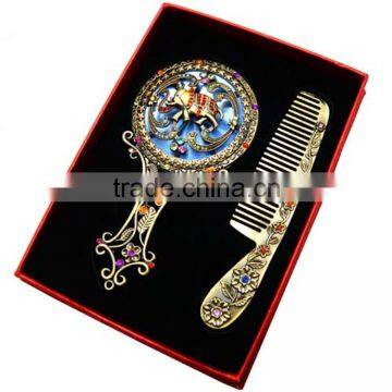 beautiful wedding ceremony gift antique makeup mirror set with comb 1618